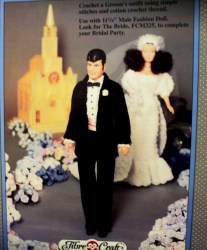 326 CROCHET KEN/MALE FASHION DOLL TUXEDO BRIDE GROOM OUTFIT BKLT
